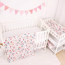 CaSaJa 4-Piece Crib Bedding Set for Boys and Girls, Nursery Baby Bedding Set Including Quilted Comforter with Fitted Crib Sheet and Changing Pad Covers, Reversible Quilt Design, Petals Flying by TinyTreasures Baby Boutique