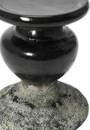 Creative Co-Op 2-Tone Sculptural Terracotta Pillar Candle Holder, Distressed Black by CozyNest Decor