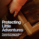 Furniture Edge 16.2ft & Corner Guards | Protective Foam Cushion | 15ft Bumper 4 Adhesive Childsafe Corners | Baby Child Proofing Foam Set and Safe for Table, Fireplace, Countertop | Brown by TinyTreasures Baby Boutique
