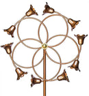 Stanwood Wind Sculpture: Kinetic Copper Dual Spinner - Tumbling Flowers by CozyNest Decor