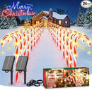 WdtPro Outdoor Christmas Decoration, 24 Pack 56FT Solar Powered 144 LED Bright Christmas Candy Cane Pathway Lights with Stakes, 10 Modes Waterproof Christmas Lights Outside Decorations for Yard Garden by GreenHaven Gardens