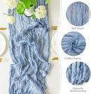 Sioloc 5 Pack Dusty Blue Cheesecloth Table Runner Fall Autumn Decor for Home 10ft Table Cloth for Tea Wedding Birthday Party Baby Bridal Shower Halloween Thanksgiving by CozyNest Decor