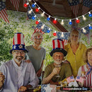 4th of July Decorations Lights Outdoor, 25Ft Red White and Blue Lights with 25 G40 Light Bulbs, Plug in G40 Patriotic Light for Indoor Independence Day Party Memorial Day-White by GreenHaven Gardens