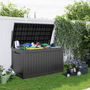 XXL 230 Gallon Large Resin Deck Box, Outdoor Lockable Storage Box for Patio Cushions Storage Furniture, Pool Supplies, Garden Tools, Weatherproof and UV Resistant- Black (230 Gallon) by GreenHaven Gardens