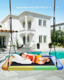 Tree Swing for Kids and Adults, 60" Waterproof Rectangle Platform Swing, 700lbs Heavy Duty with Adjustable Straps, Rainbow by TinyTreasures Baby Boutique