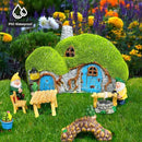 Garden Statues Outdoor Decor - Fairy House with Waterproof Solar Lights Resin Figurines for Yard Lawn Porch Outside Ornament or Garden Gift by GreenHaven Gardens