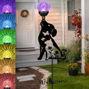 Solar Outdoor Garden Stakes with Crystal Ball Light Solar Metal Dog Statue Black Dog Patio Garden Decorative Stakes with Solar Lantern Christmas Birthday Gifts by GreenHaven Gardens