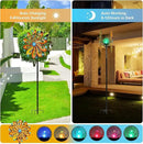 Wind Spinners for Yard and Garden - Wind Sculptures & Spinners 75 in Garden Kinetic Art with Solar Powered Multi-Color Glass Ball Light - Gradient Brown by CozyNest Decor