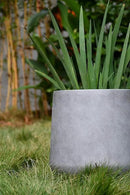 Kante 15.3" Dia Round Concrete Planter, Outdoor Indoor Large Plant Pots Containers with Drainage Hole and Rubber Plug for Home Garden Patio, Natural Concrete by GreenHaven Gardens