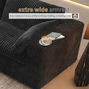 118" L Shaped Modern Sofa Modular Sectional Cloud Couch with Ottoman,Deep Seat Upholstered Couches with Plush Corduroy Fabric for Living Room Furniture,Bedroom and Apartment,No Assembly Required,Black by CozyNest Decor