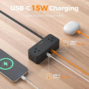Black Extension Cord 5 Ft, TESSAN Flat Surge Protector Power Strip with 4 Wide Spaced AC Outlets 3 USB Ports (1 USB C), Ultra Thin Flat Plug with 900J Surge Protection, Office Dorm Room Essentials by TinyTreasures Baby Boutique