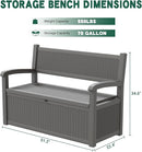 70 Gallon Outdoor Storage Bench Deck Box Lockable for Patio Furniture, Outdoor Porch Bench with Storage Waterproof for Cushions, Garden Tools and Pool Supplies, Grey by CozyNest Decor