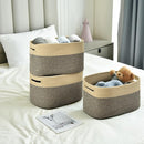 Storage Basket,Woven Baskets for Storage,Cotton Rope Baskets for Organizing,book,towel Basket,Toy Basket or Storage Bins - 3 Pack,Black and Brown by TinyTreasures Baby Boutique
