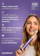 Aquasonic Vibe Series Ultra-Whitening Toothbrush – ADA Accepted Electric Toothbrush - 8 Brush Heads & Travel Case – 40,000 VPM Motor & Wireless Charging - 4 Modes w Smart Timer – Satin Violet by CozyNest Decor