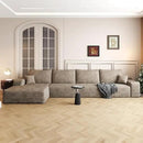 136" Sectional Couches for Living Room Modern Modular Sofa with L-Shape Couchs Upholstered Boneless Couch Deep Seat Sectional Couch with Chaise (Camel, Left Facing Chaise+3Seaters) by CozyNest Decor