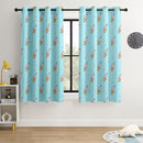 Kids Space Rockets Blackout Curtains - 100% Blackout, Thermal Insulated, Noise Reducing, Perfect for Kids Room and Nursery, 2 Panels (Aqua Mini Rockets, W52×L63) by TinyTreasures Baby Boutique