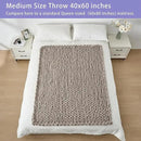 Bigacogo Chunky Knit Throw Blanket for Couch, 40x60 inches, 100% Hand Knitted with Thick Jumbo Chenille Yarn, Cozy Soft Large Rope Knot Cable Crochet Blankets for Sofa Bed Living Room, Taupe by CozyNest Decor