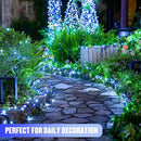 JMEXSUSS 2 Pack Blue and White Solar Christmas Lights, Total 400 LED 151FT Solar String Lights Outdoor Waterproof, 8 Modes Solar Light for Outside Tree Patio Christmas Decorations by GreenHaven Gardens