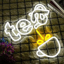 Tea Neon Sign Teapot LED Neon Light White Tea Bar Neon Sign Decor Hanging for Coffee Station, Teahouse, Restaurants, Home, Farmhouse, Kitchen Decoration by CozyNest Decor