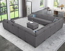 L Lengend Vansen Modular Sectional Sofa U Shaped Couch with Ottoman Modern Reversible Corner Sectional Couch for Living Room (Dark Grey, U Shaped Sofa-6) by CozyNest Decor