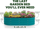 Galvanized Raised Garden Beds Outdoor // 4×2×1 ft Planter Raised Beds for Gardening, Vegetables, Flowers // Large Metal Garden Box (Turquoise) by GreenHaven Gardens