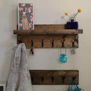Coat Rack with Shelf Wall Mounted with Storage (Choose Your Length) Towel Rack Entryway Organizer Key Hooks (28" L (7 Hooks) Set of 2) by CozyNest Decor