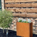 Galvanized Steel Metallic Heavy Planter for Outdoor Plants Metal Outdoor Planter Spliced Flower Box with Partitions for Outside,Indoor,Garden (Corten, 30 * 12 * 24) by CozyNest Decor