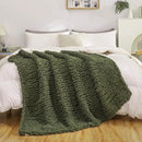 WESHIONGOO Chunky Knit Blanket Throw 50"×60" Knitted Throw Blankets for Couch Bed Fluffy Soft Blanket with Jumbo Chenille Yarn Thick 100% Handmade (Olive Green) by CozyNest Decor