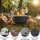 52 Inch Propane Fire Pit Table, 50000BTU Outdoor Gas Fire Pits Rectangular with Rain Cover, Sturdy Steel and Iron Fence Surface, CSA Safety Certified, Companion for Outside Patio Deck Garden by GreenHaven Gardens