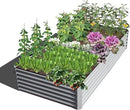 Domi Raised Garden Beds Outdoor, 8x4x1.5Ft Thickening Tall Metal Rectangular Deep Root Box Planter for Vegetables, Flowers, Herbs, and Succulents 1.5" Deep w/ 342 Gallon Capacity - Silvery by GreenHaven Gardens