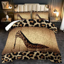 Leopard Comforter Set Full Girls,Sexy High Heel Comforter for Women,Leopard Print Bedding Set Full Adult,High Heel Quilt Bedroom Decor,African Animal Print Bedding Quilt by CozyNest Decor