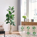 Artificial Fiddle Leaf Fig Tree, 6FT Tall Faux Ficus Lyrata Fake Tree in White Pot, Artificial Tree Indoor Decor, Fiddle Leaf Fig Tree Fake Plant for Home Office Living Room Decoration Modern by CozyNest Decor