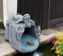 Gnome Fishing 3"x4" Gutter Downspout Splash Block Decor, Garden Outdoor Animal Resin Statue & Sculpture, Gutter Diverter Rain, Decorative Gutter Extension Downspout, Eco-Friendly by GreenHaven Gardens