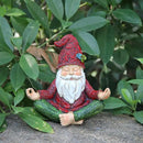 Garden Yoga Gnome Statue, Outdoor Gnomes Figurine with Solar Lights, Knome in Yoga Pose for Garden Decor, Elf Sculptures and Statues for Patio Lawn Yard by CozyNest Decor