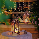 Solar Lanterns Outdoor Garden Hanging Lantern Waterproof LED Metal Bronze Moon Fairy Lantern Waterproof Flickering Flameless Candle Mission Lights for Table,Patio,Mother's Day Gift(2Pack) by CozyNest Decor