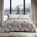 EVERGRACE Ultra Soft Luxury Fluffy Ridgeline Faux Rabbit Fur Throw Blanket, Thick Warm Bubble Throw for Bed, Cozy Plush Reversible Blankets for Couch, Chair, Sofa, Light Grey, 80x90 Inches, 870 GSM by CozyNest Decor