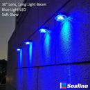 4 Pack Solar Step Lights Outdoor Waterproof, Solar Wall Lights Outdoor, Last All Night, Solar Fence Lights for Fence Garden Step Yard Decking Patio (Blue) by GreenHaven Gardens