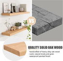 Floating Shelves for Wall, USA-Sourced Oak Wood 36 Inch Long Wall Shelves Set of 2, Natural Wooden Wall Mounted Picture Ledge Shelf, Nursery Book Storage Shelf Kids Bookshelf, Display Shelf by TinyTreasures Baby Boutique