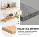 Floating Shelves for Wall, USA-Sourced Oak Wood 24 Inch Wall Shelves Set of 2, Natural Wooden Wall Mounted Picture Ledge Shelf, Nursery Book Storage Shelf Kids Bookshelf, Display Shelf for Bathroom by CozyNest Decor
