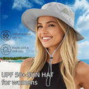 Connectyle Women's UPF 50+ Sun Hat UV Protection Wide Brim Bucket Hat Summer Beach Hats Fishing Hiking Outdoor Safari Hats by GreenHaven Gardens