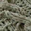 Esterra Chunky Knit Blanket Throw 50"x60", 100% Hand Knitted Chenille Throw Blanket, Cozy Soft Thick Cable Knit Throw Large Rope Knot Crochet Throw Blanket for Sofa Couch Bed, Sage Green by CozyNest Decor