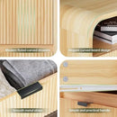 FURSUN 24" Fluted Nightstand with Charging Station, Wooden End Table with 2 Drawers Storage, Curved Profile Design, Modern Bedside Cabinet for Bedroom Living Room, Natural Oak by CozyNest Decor