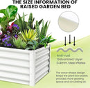 Galvanized Raised Garden Bed Outdoor, 2 Pcs 6x3x1.5FT Outdoor Large Planter Raised Beds Open Base with Safety Edge and Glove for Vegetables Flowers Ground Planter, White by CozyNest Decor