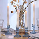 12Pcs 4" H Aqua Blue Candlestick Holders Set- Taper Candle Holders Bulk, Glass Candle Holders for Wedding, Party, Romantic Dinner Table Centerpieces, Festival Gifts & Windowsill Decor by CozyNest Decor