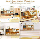 Montessori Shelf, Wooden Toy Storage Organizer for Books Toys, 2 Shelf Bookcase, 5-Section Storage Cabinet, Toddler Book Shelf for Kids Rooms, Playroom, Nursery, Kindergarten (Natural) by CozyNest Decor