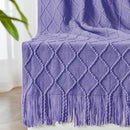 inhand Knitted Throw Blanket for Couch and Bed, Soft Living Room Home Decor Knitted Blanket with Tassel, Outdoor Lightweight Breathable Summer Blanket, Farmhouse Warm Woven Decorative, 50"x60" by CozyNest Decor