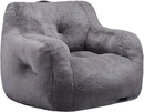 Hobestluk Bean Bag Chair for Adult Small Bean Bag Chairs with Arms Furry Beanbag Chair with Foam Filler Stuffed Bean Bag Sofa for Reading in Bedroom Living Room and Dorms(Grey) by CozyNest Decor