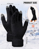 Geyoga 2 Pairs Women's Winter Touch Screen Gloves Soft Warm Fleece Lined Knit Elastic Cuff Winter Texting Gloves by TinyTreasures Baby Boutique