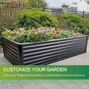 GARDMAX 6x3x1FT Raised Garden Bed Kit, Metal Planter Boxes Outdoor with Easy Assembly, Large Garden Bed for Vegetables, Fruits, Flower, Herbs Rectangle Dark Grey by CozyNest Decor