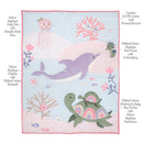 Lambs & Ivy Sea Dreams 3-Piece Dolphin/Turtle Nautical Baby Crib Bedding Set by TinyTreasures Baby Boutique